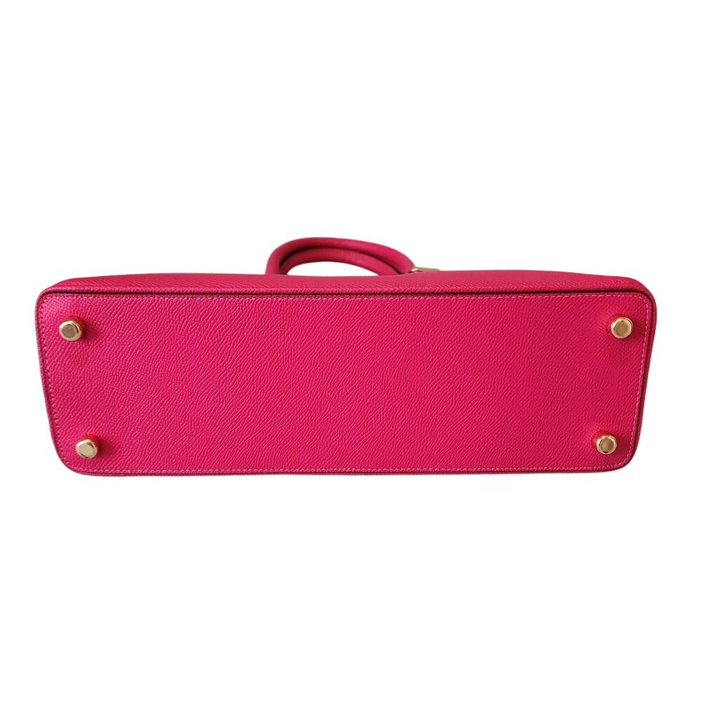 Coach Katy Crossgrain Leather Signature Canvas Logo Strap Dome Satchel - Picture 9 of 13